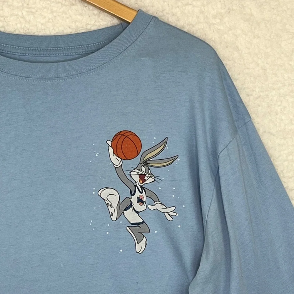 Space Jam Tune Squad Bugs Bunny Daffy Taz Long Sleeve‎ Shirt Blue Mens XL